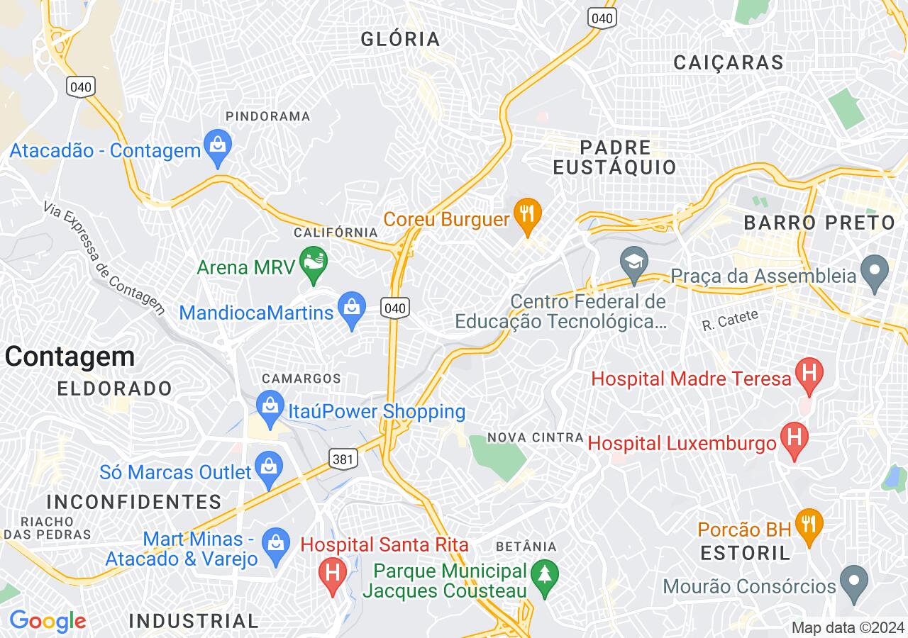 Mapa centralizado no bairro Alto dos Pinheiros