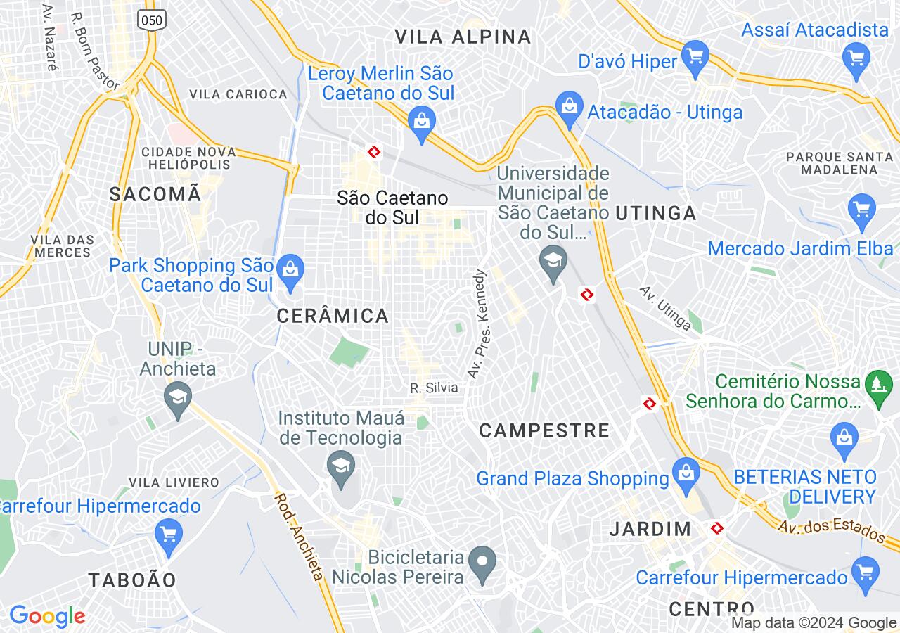 Mapa centralizado no bairro Olímpio