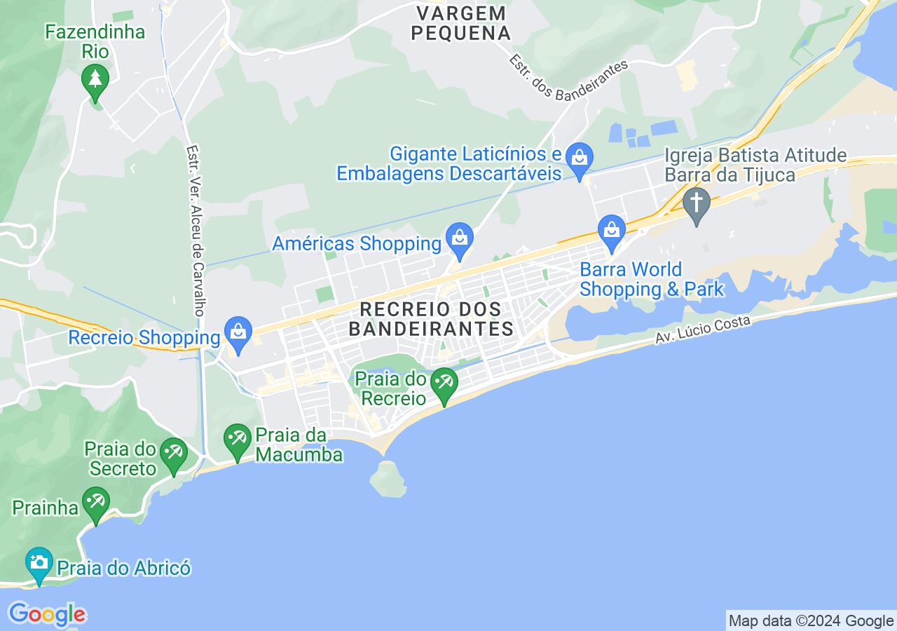 Mapa centralizado no bairro Recreio dos Bandeirantes