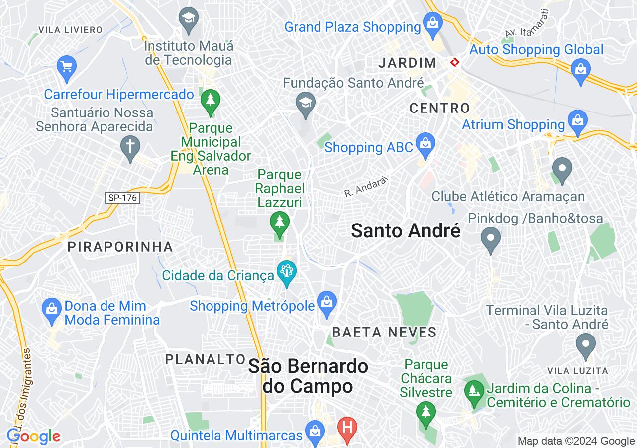 Mapa centralizado no bairro Jardim Bom Pastor