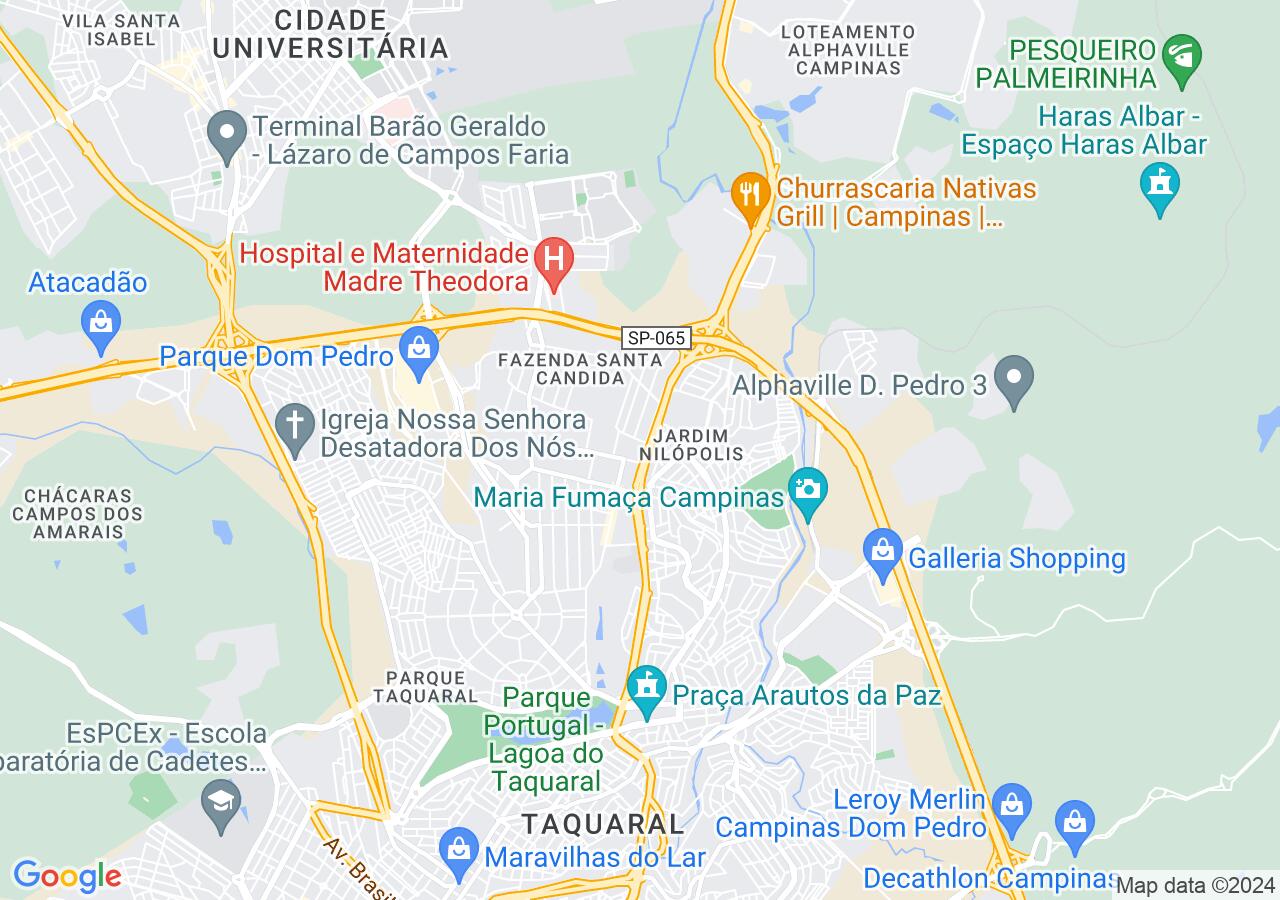 Mapa centralizado no bairro Fazenda Santa Cândida