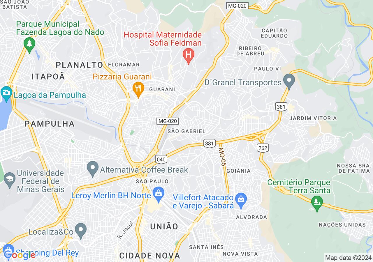 Mapa centralizado no bairro São Gabriel