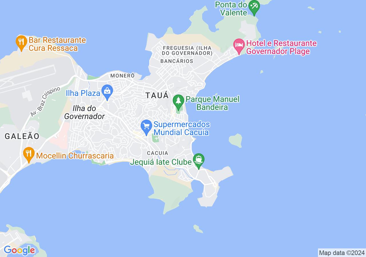 Mapa centralizado no bairro Praia da Bandeira (Ilha do Governador)