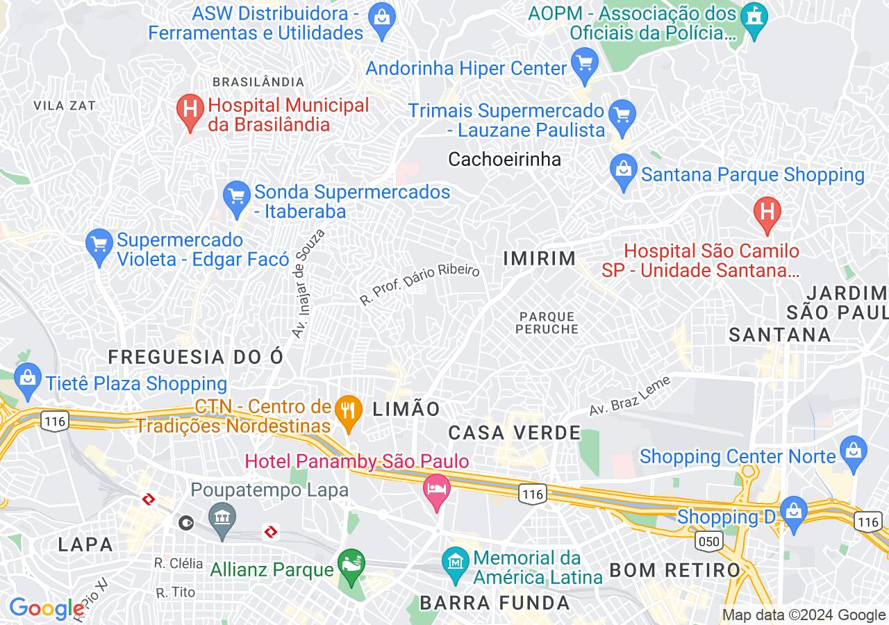 Mapa centralizado no bairro Vila Diva (Zona Norte)
