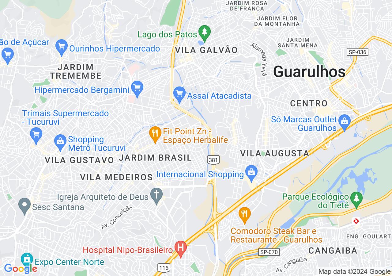 Mapa centralizado no bairro Parque Edu Chaves