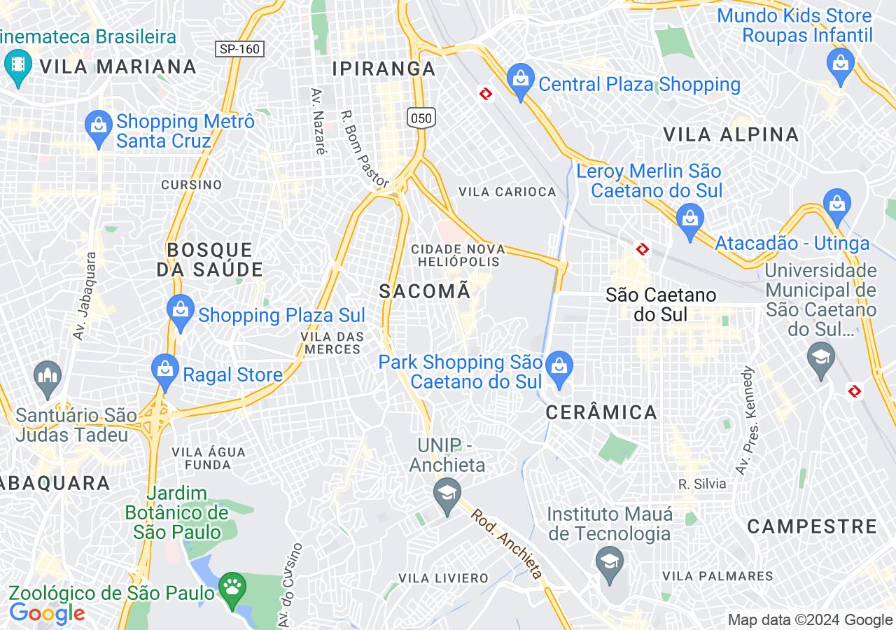 Mapa centralizado no bairro Vila Conde do Pinhal