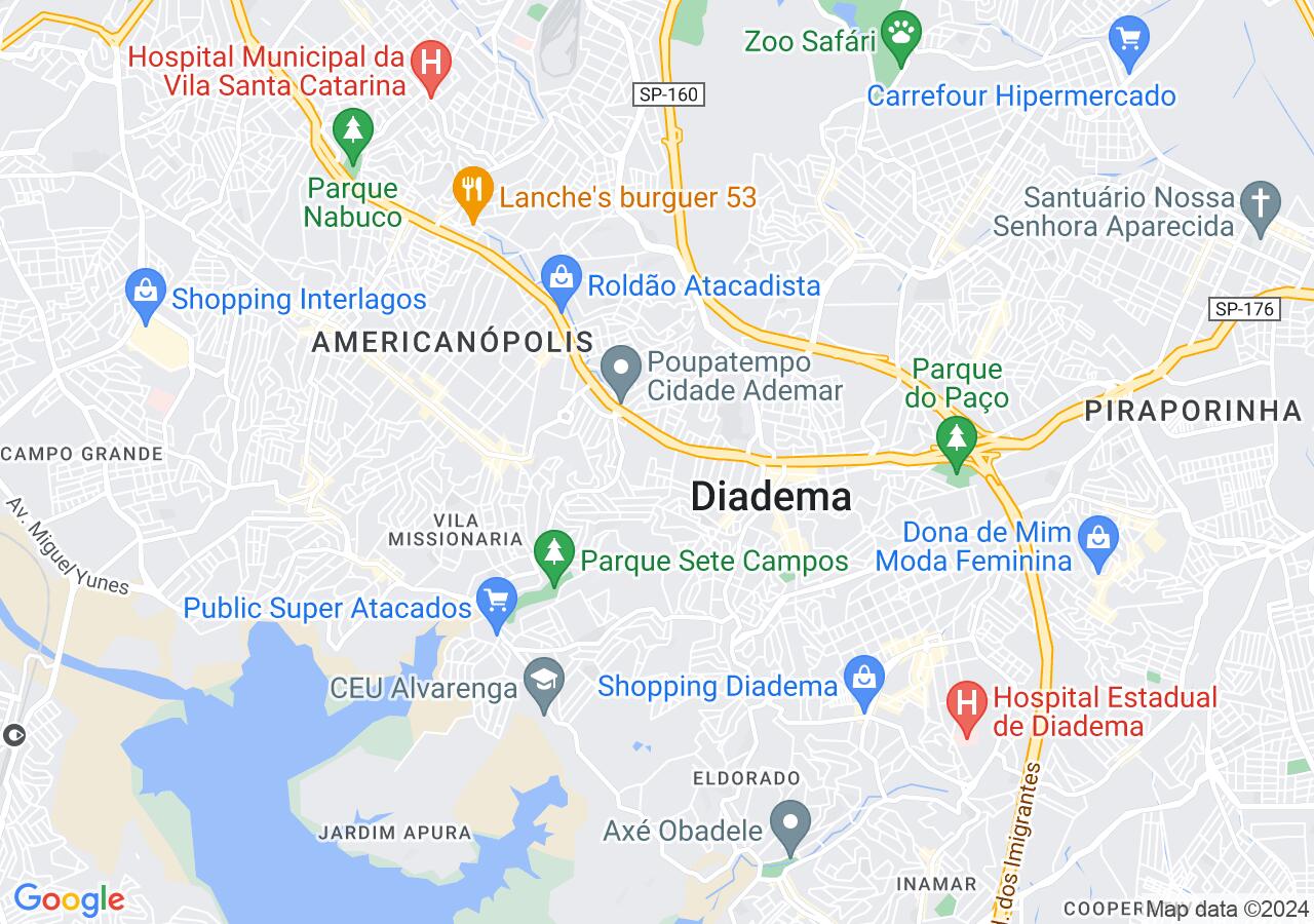 Mapa centralizado no bairro Jardim Melo