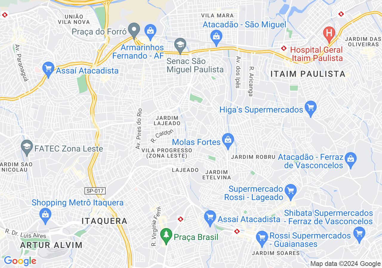 Mapa centralizado no bairro Jd Santo Antonio