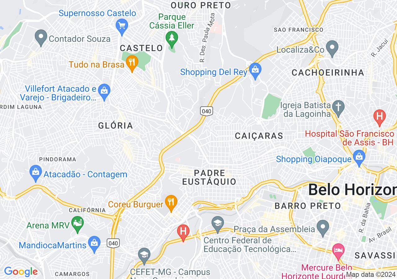 Mapa centralizado no bairro Jardim Montanhês