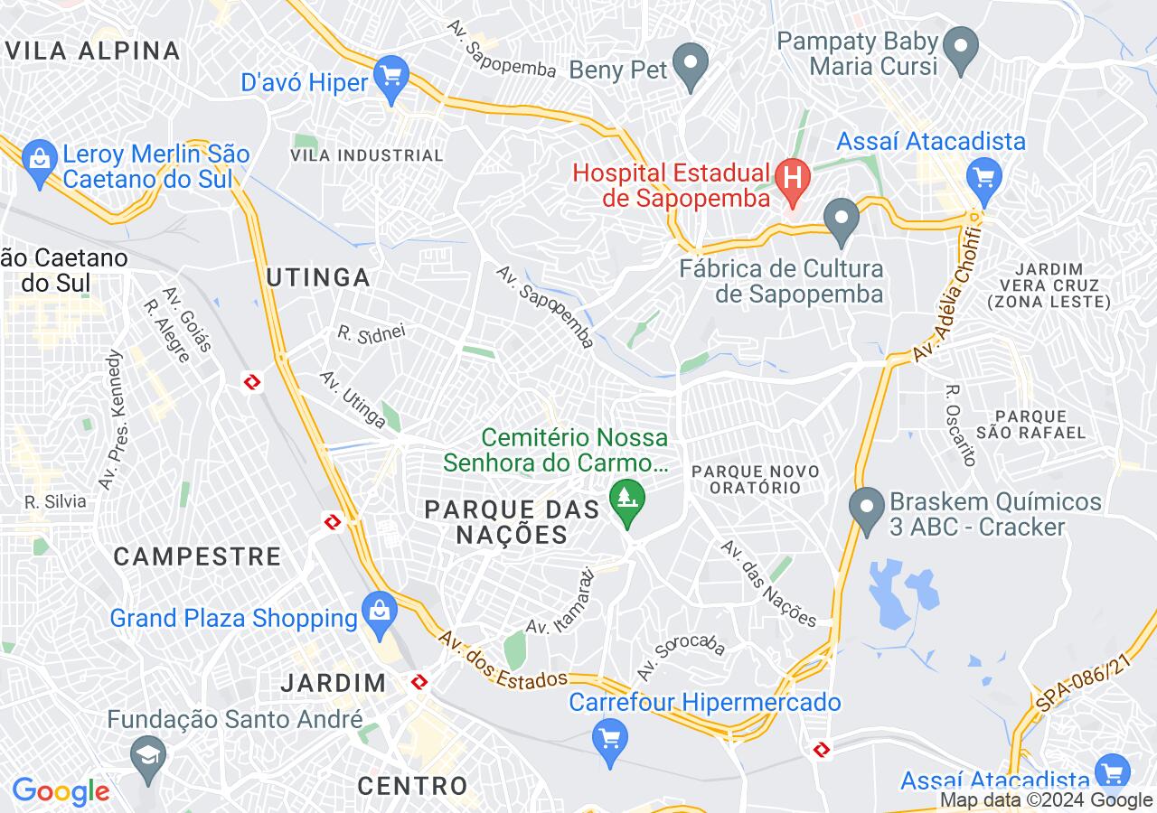Mapa centralizado no bairro Vila Lucinda