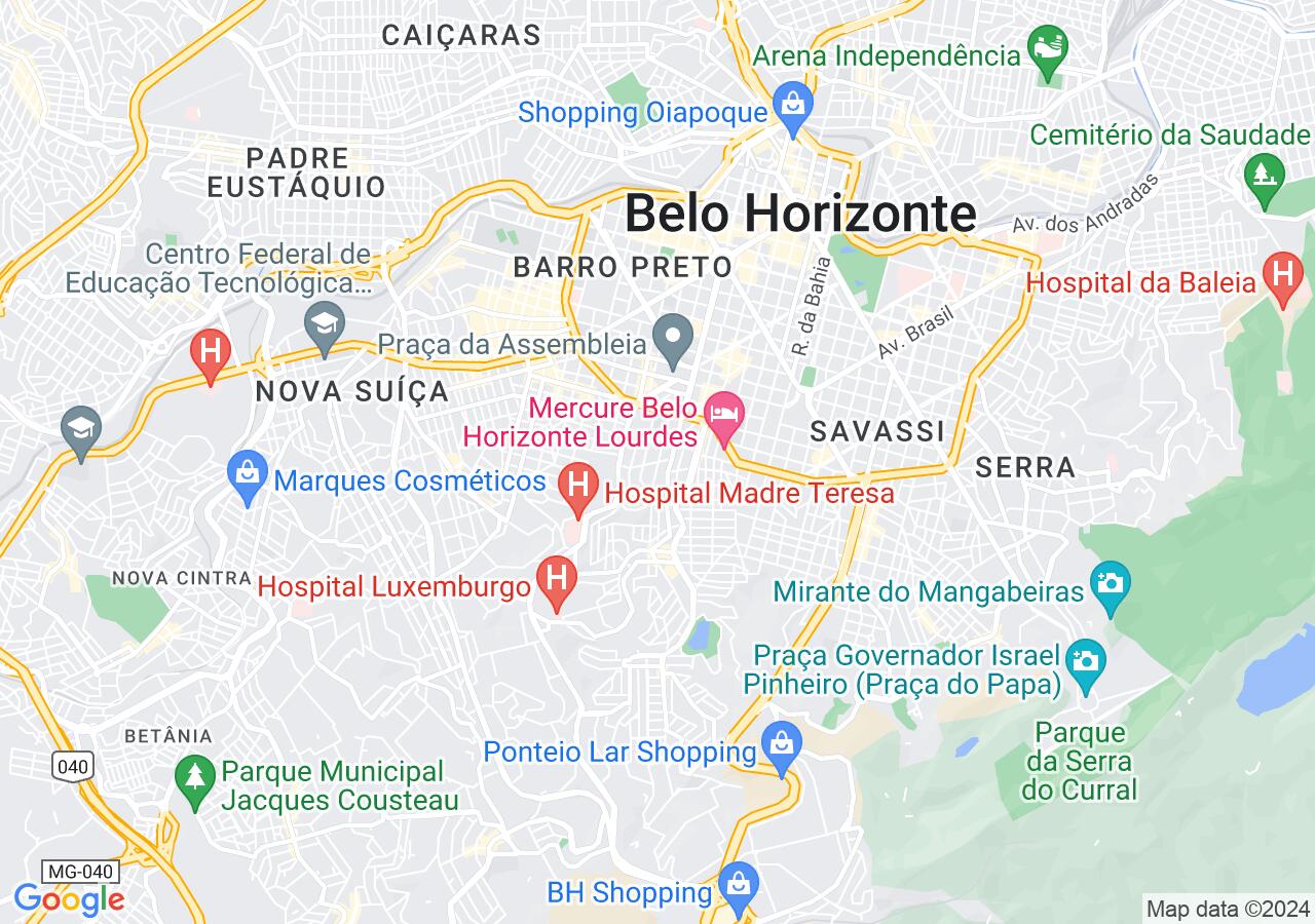 Mapa centralizado no bairro Cidade Jardim