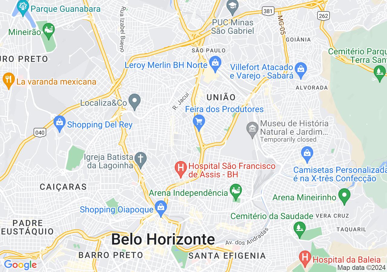 Mapa centralizado no bairro Silveira