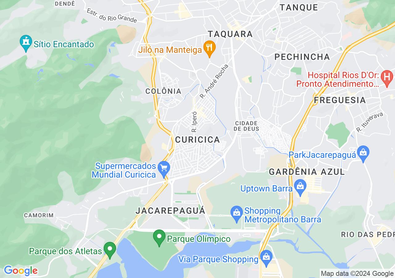 Mapa centralizado no bairro Curicica