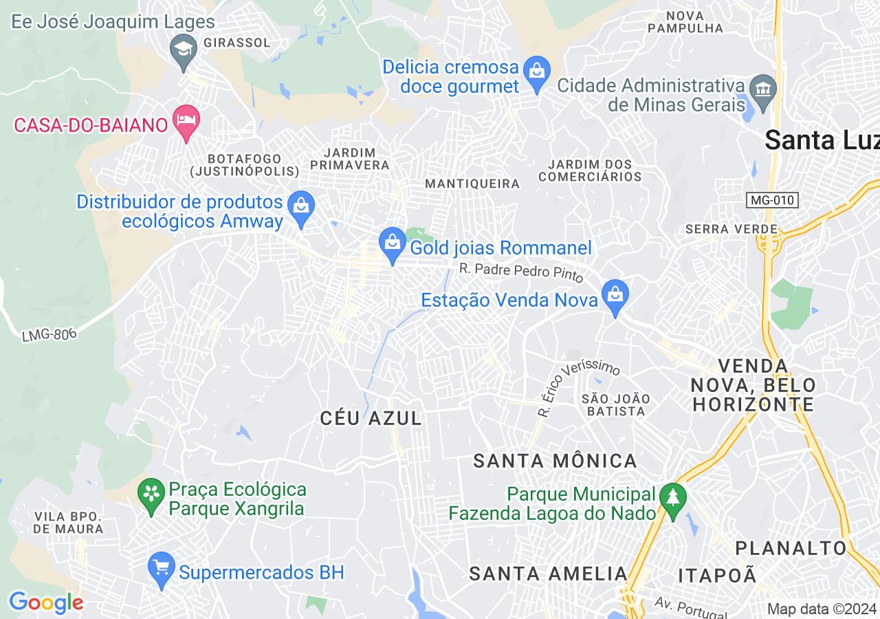 Mapa centralizado no bairro Piratininga