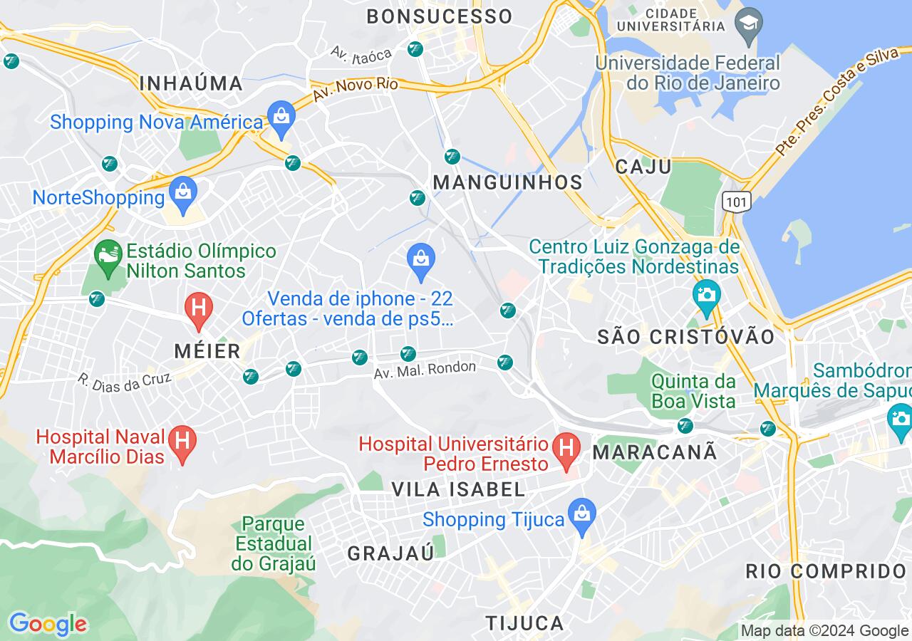 Mapa centralizado no bairro Rocha