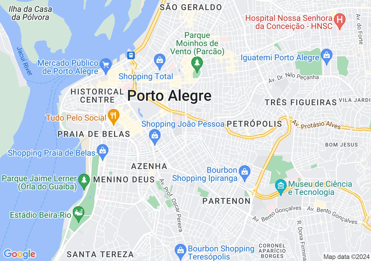 Mapa centralizado no bairro Santa Cecília