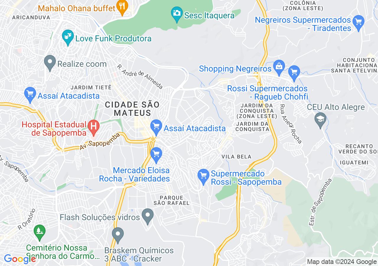 Mapa centralizado no bairro São Mateus