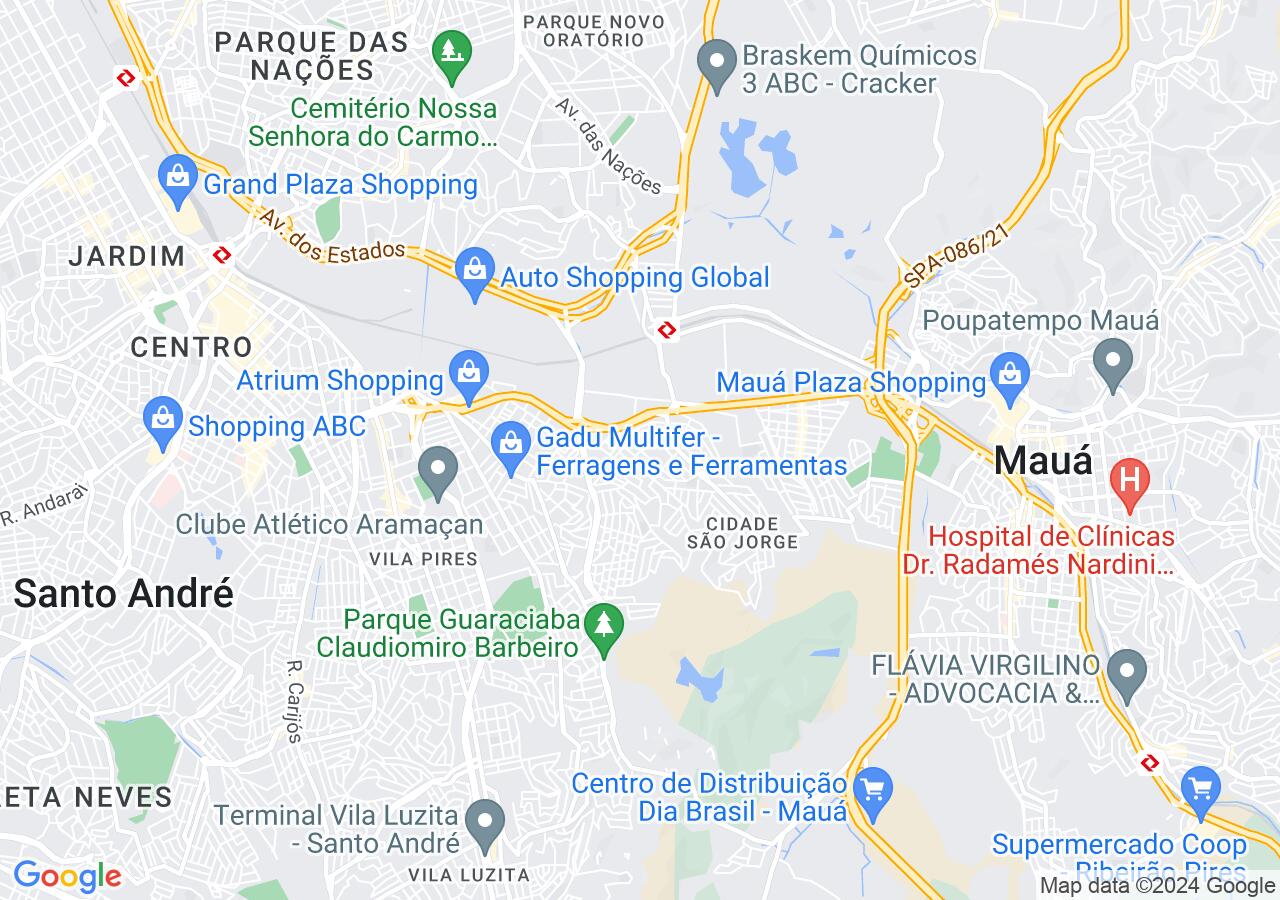 Mapa centralizado no bairro Parque Marajoara