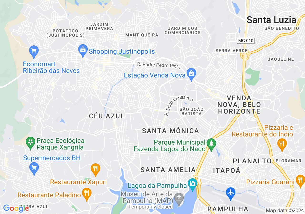 Mapa centralizado no bairro Rio Branco