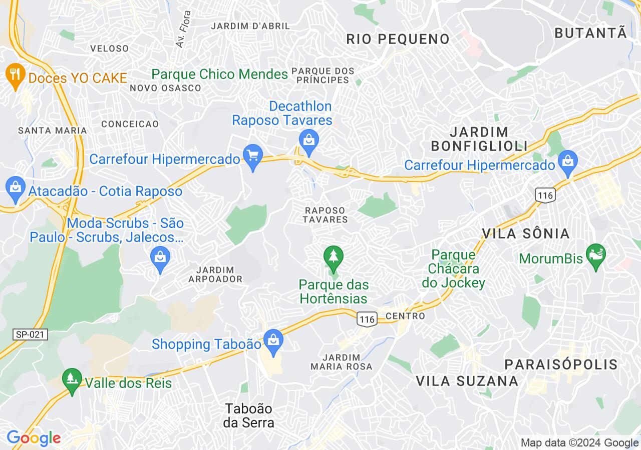 Mapa centralizado no bairro Jardim Luísa