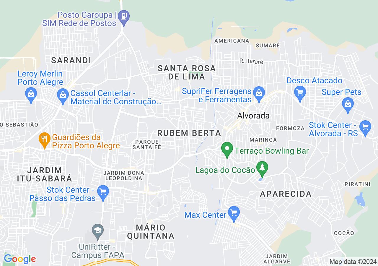 Mapa centralizado no bairro Rubem Berta