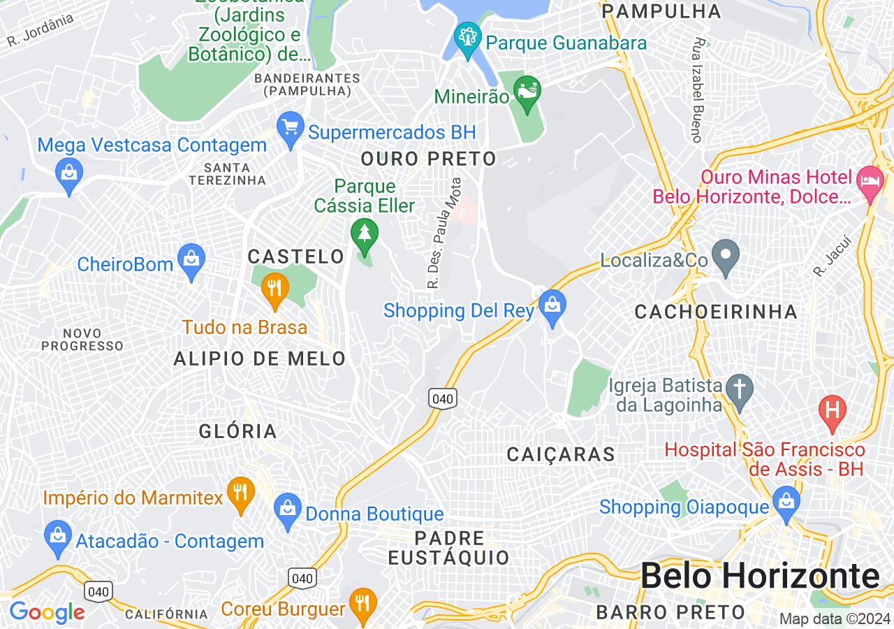 Mapa centralizado no bairro Engenho Nogueira