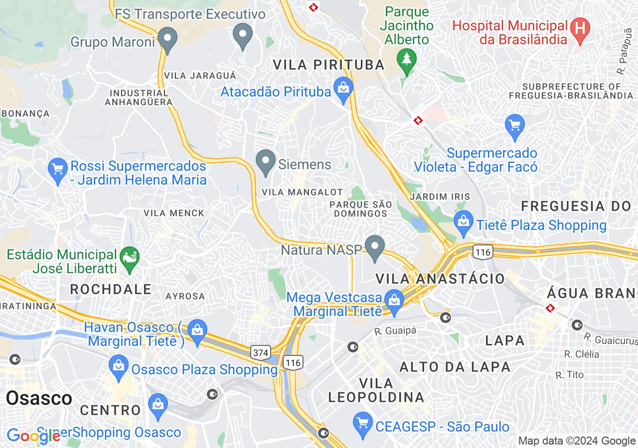 Mapa centralizado no bairro São Domingos