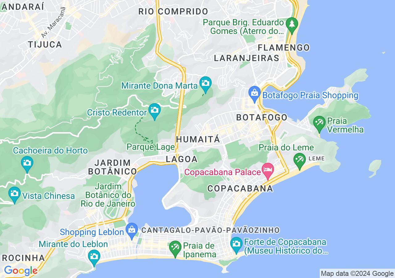 Mapa centralizado no bairro Humaitá