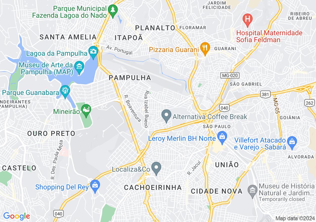 Mapa centralizado no bairro Santa Rosa