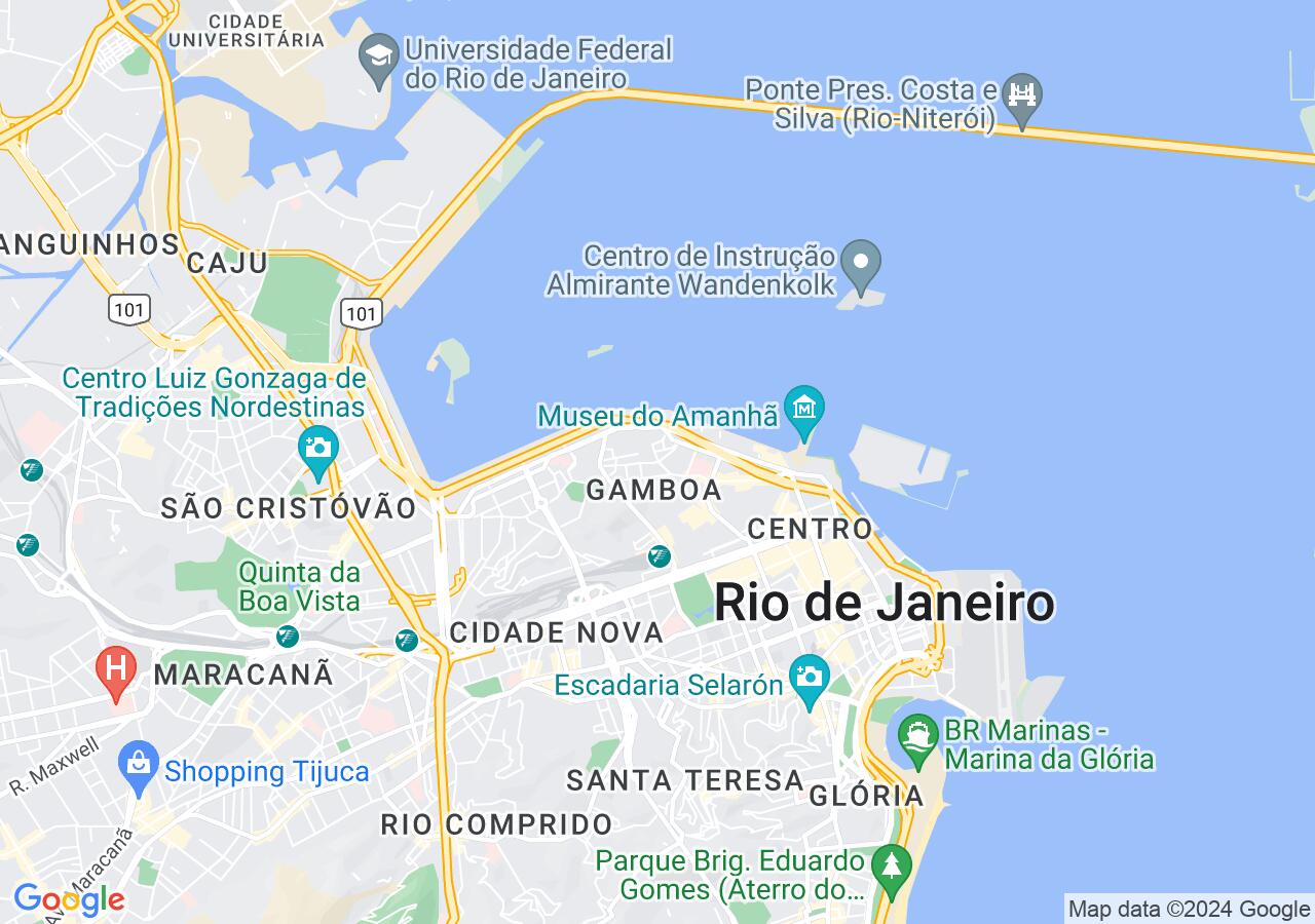 Mapa centralizado no bairro Gamboa