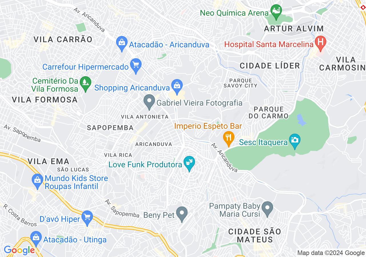 Mapa centralizado no bairro Jardim Santa Terezinha