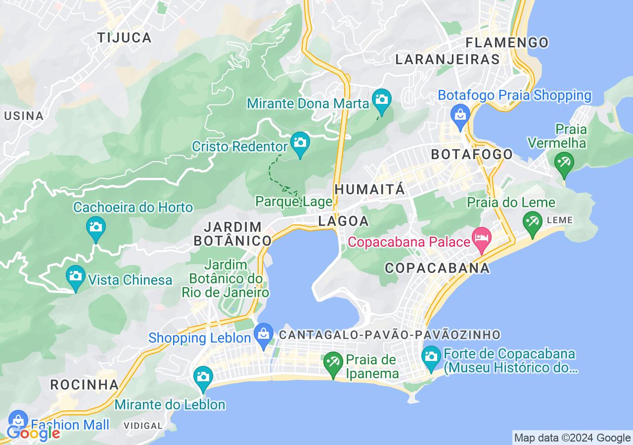 Mapa centralizado no bairro Lagoa
