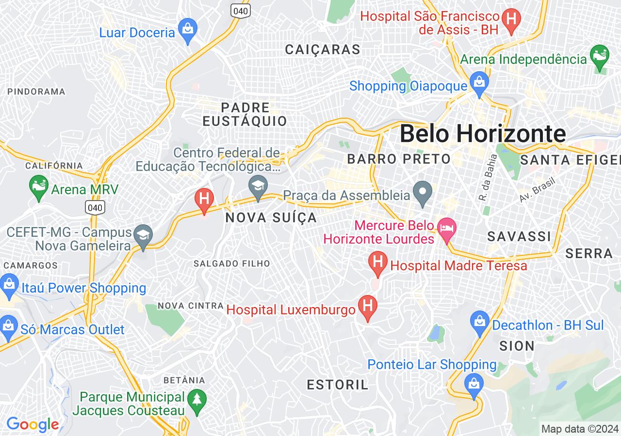Mapa centralizado no bairro Alto Barroca