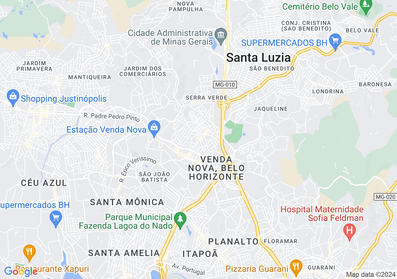 Mapa centralizado no bairro Minascaixa
