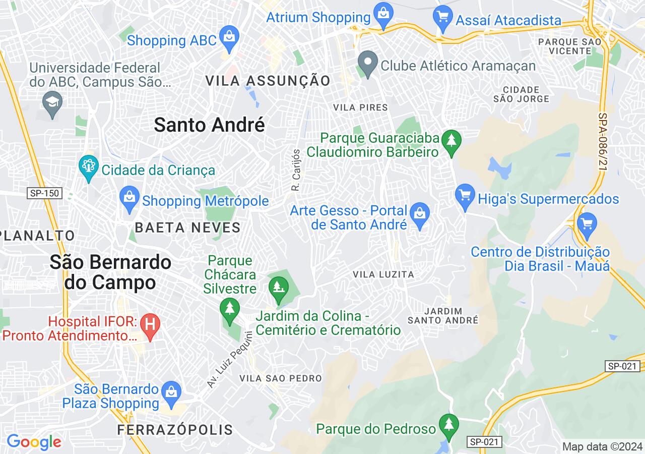 Mapa centralizado no bairro Jardim do Estádio