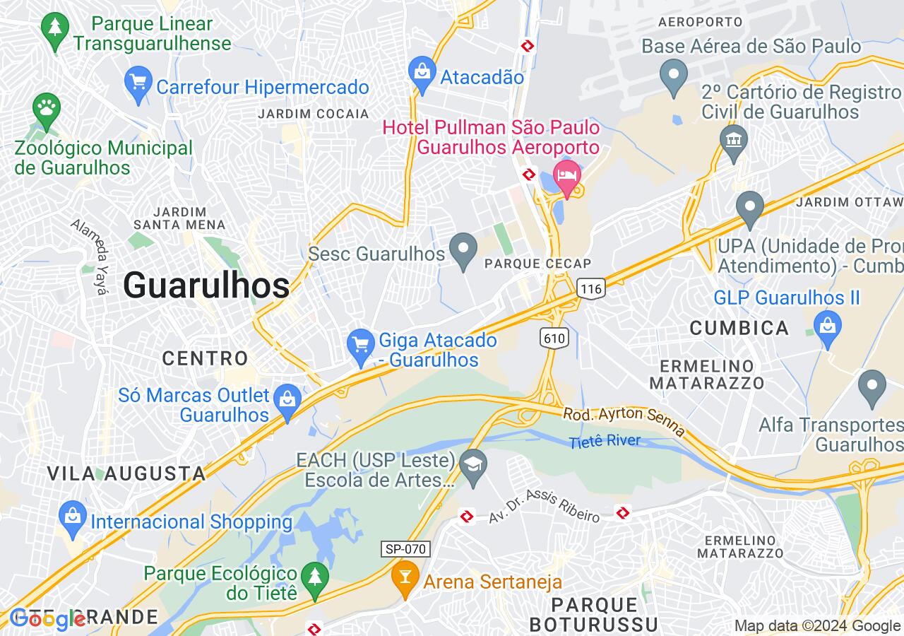 Mapa centralizado no bairro São Roque