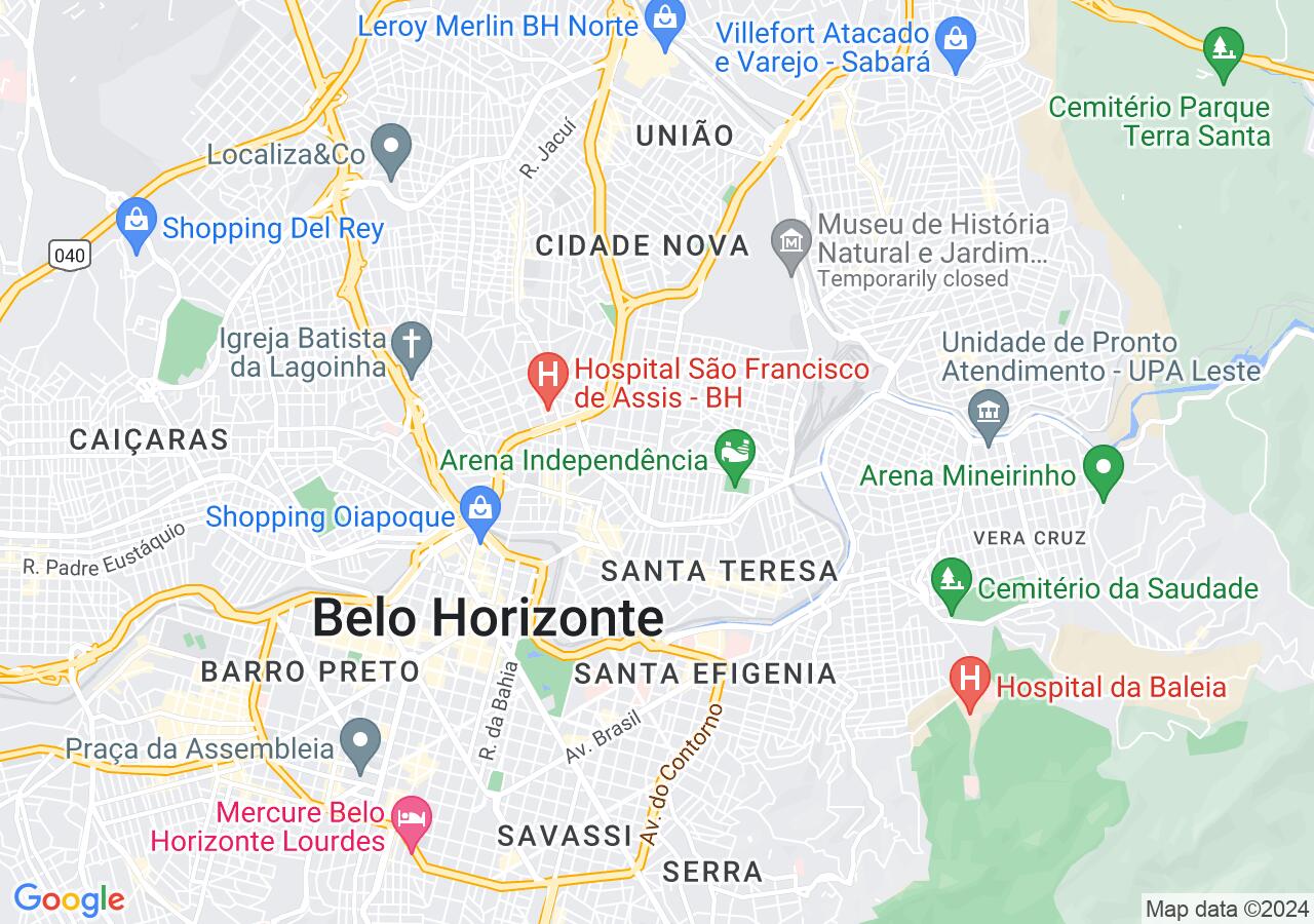 Mapa centralizado no bairro Sagrada Família