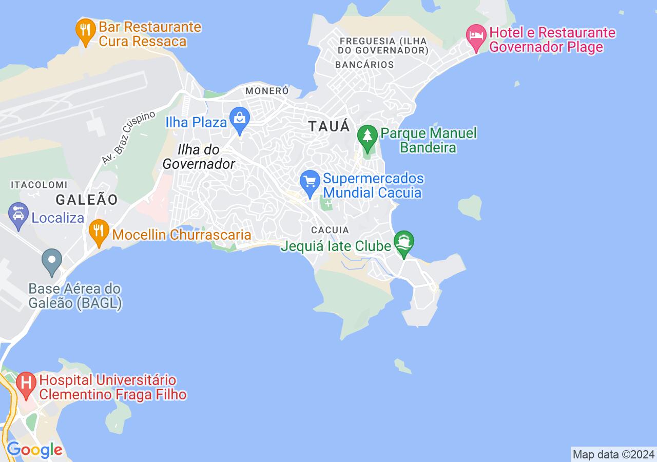 Mapa centralizado no bairro Cacuia