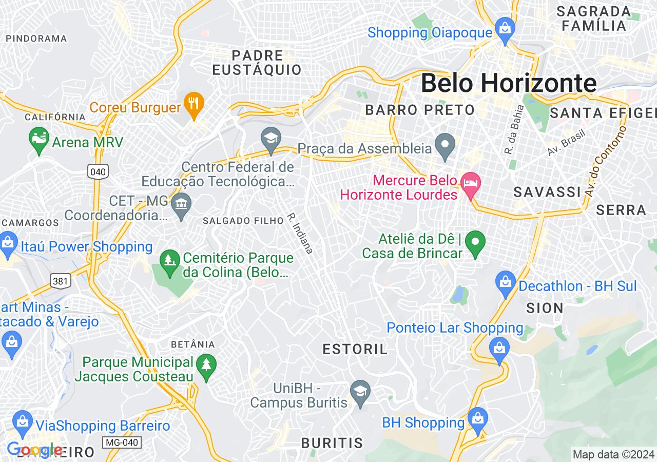 Mapa centralizado no bairro Nova Granada