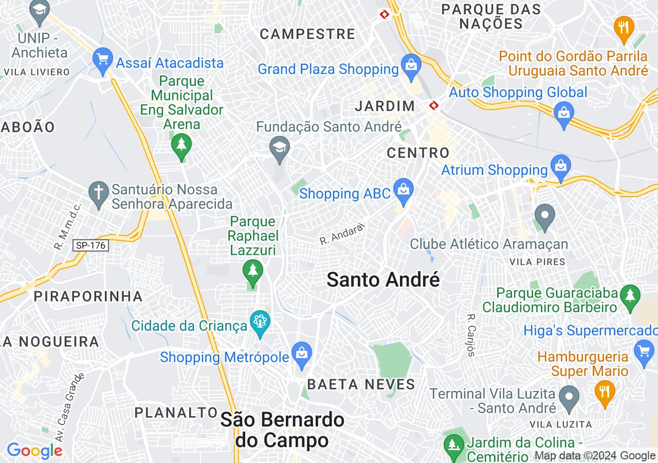 Mapa centralizado no bairro Vila Floresta