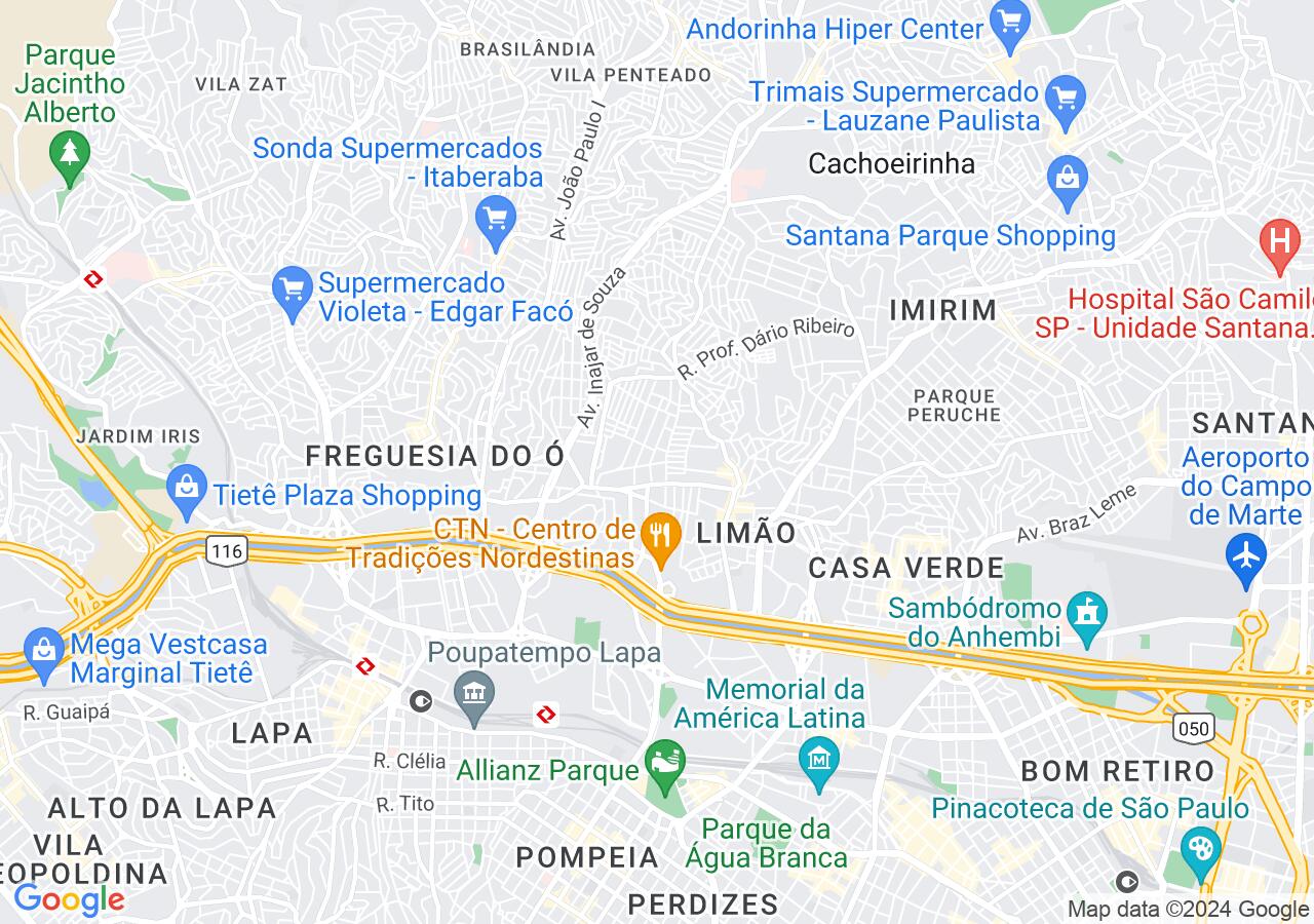 Mapa centralizado no bairro Vila Siqueira