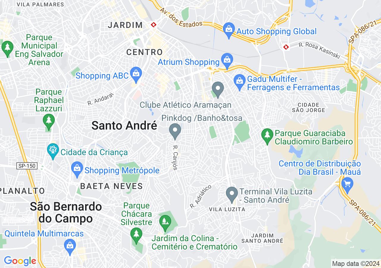 Mapa centralizado no bairro Vila Cecília Maria