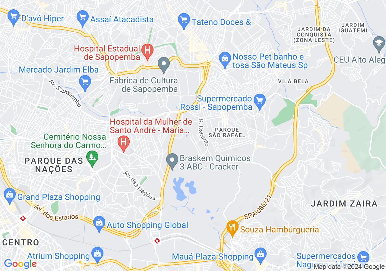 Mapa centralizado no bairro Jardim Sonia Maria