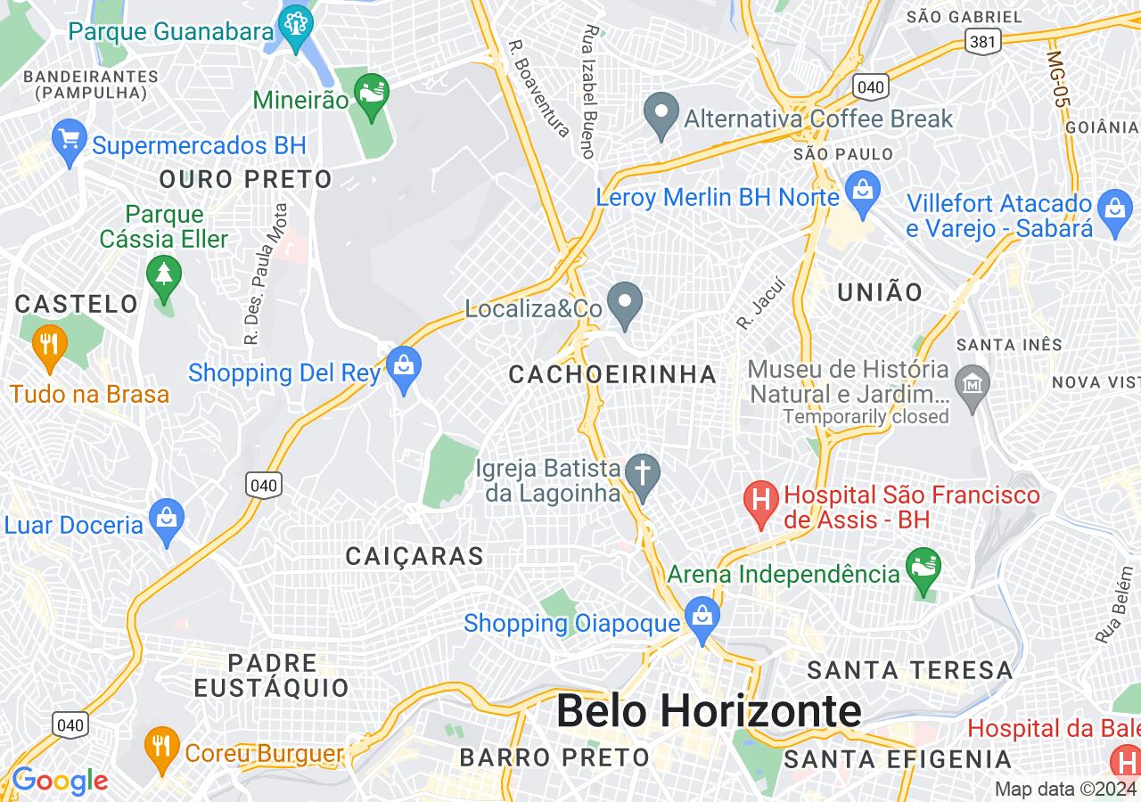 Mapa centralizado no bairro Aparecida Sétima Seção