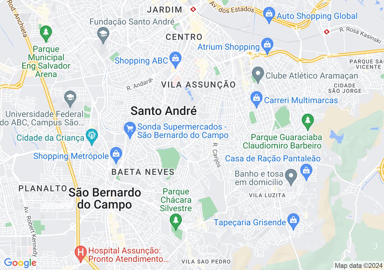 Mapa centralizado no bairro Jardim Cristiane