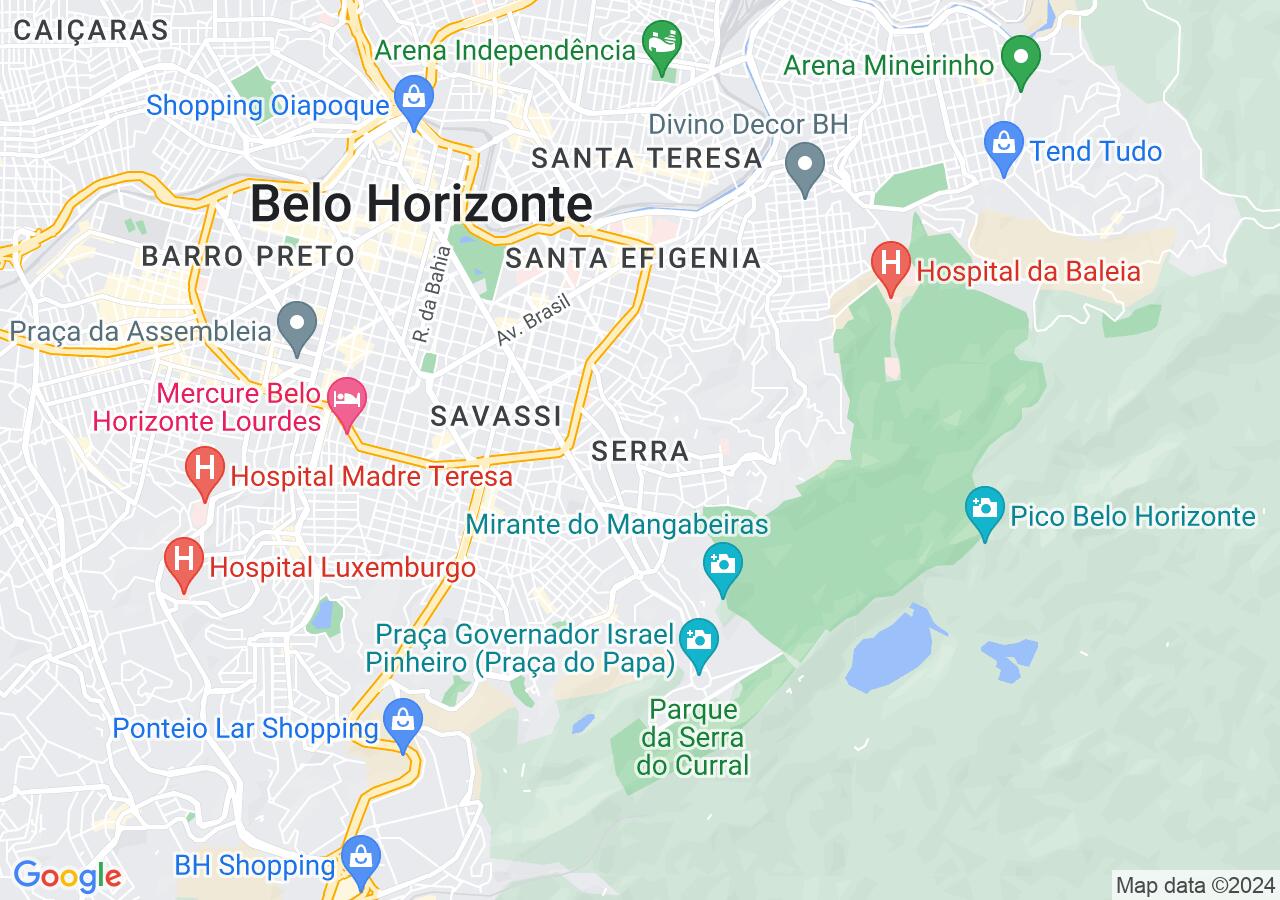 Mapa centralizado no bairro Serra