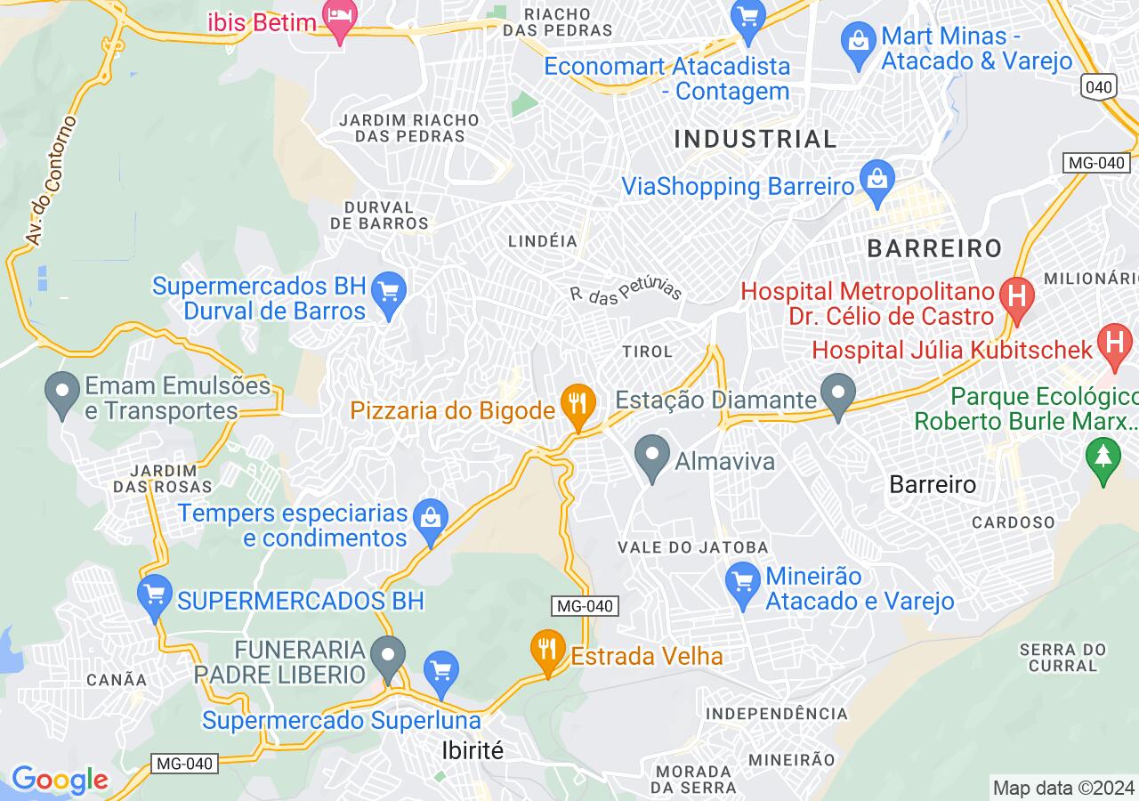 Mapa centralizado no bairro Itaipu