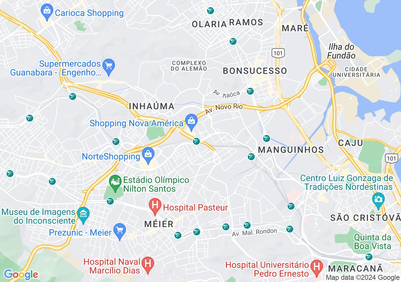 Mapa centralizado no bairro Del Castilho