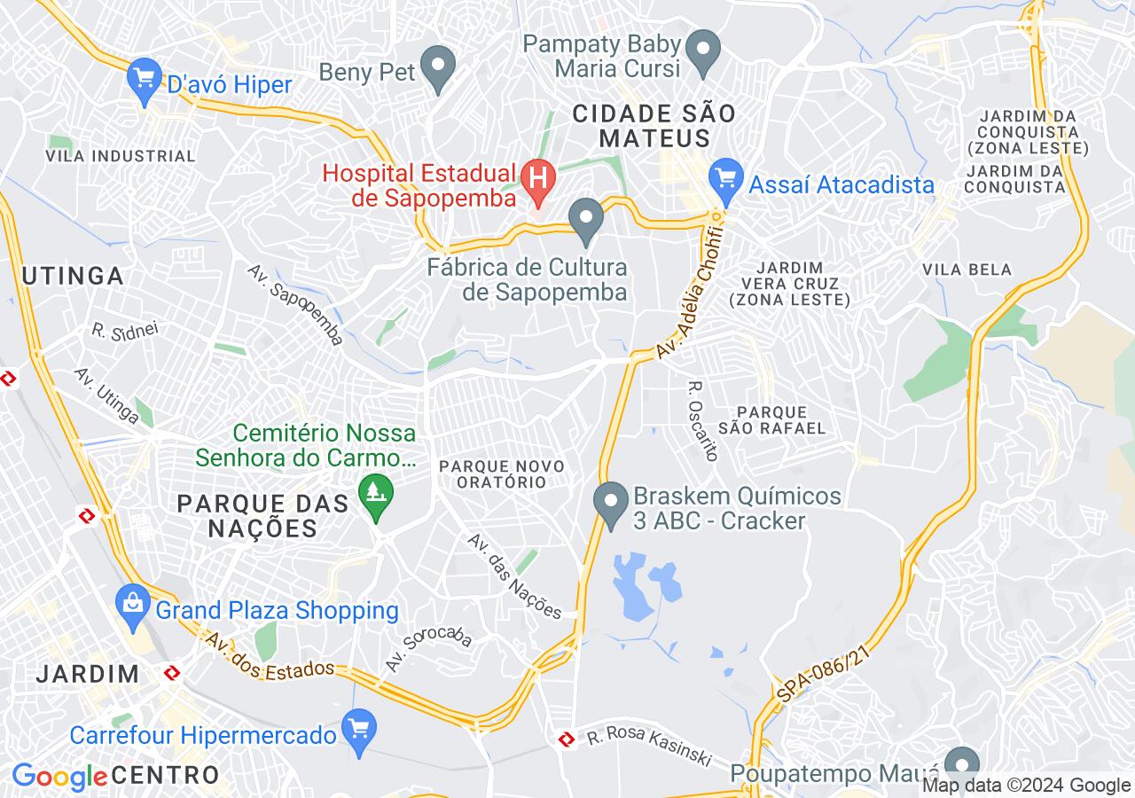 Mapa centralizado no bairro Jardim Ana Maria