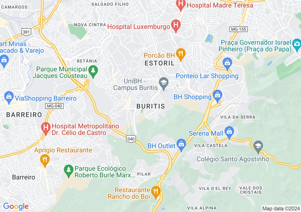 Mapa centralizado no bairro Buritis